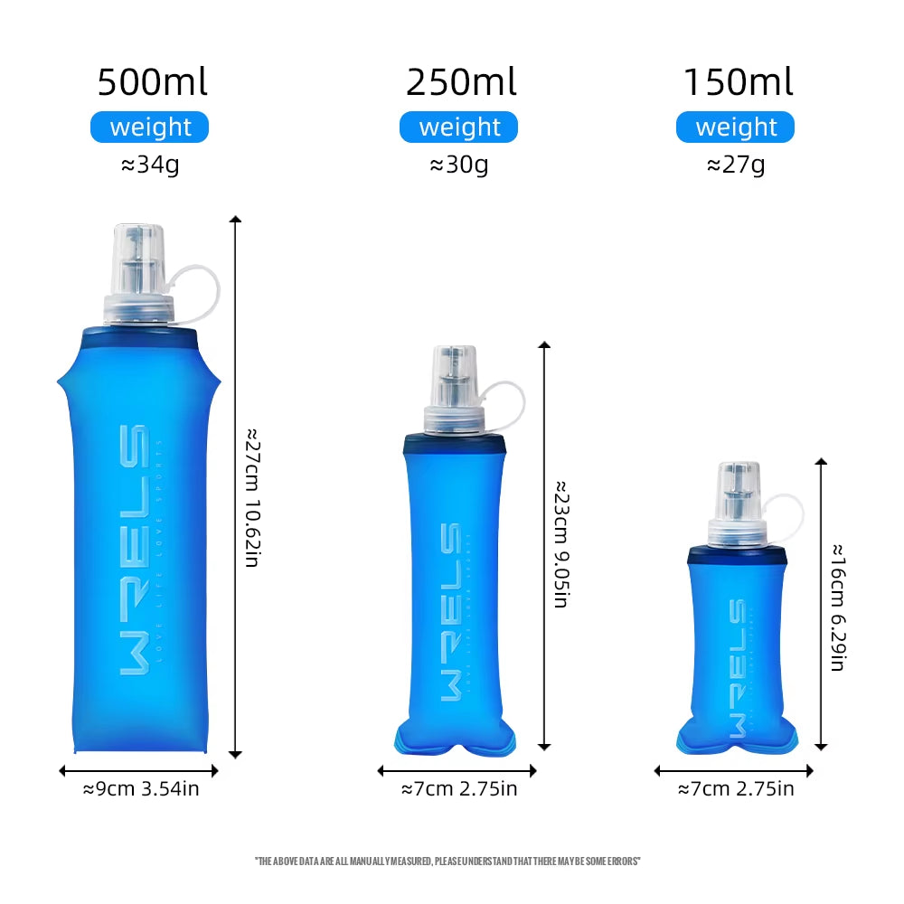 Folding Collapsible Water Bottle Running Water Bottle Soft Flask TPU Bpa-Free Camping Hiking Travel Folding Water Bottle