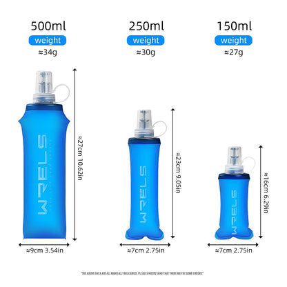 Folding Collapsible Water Bottle Running Water Bottle Soft Flask TPU Bpa-Free Camping Hiking Travel Folding Water Bottle
