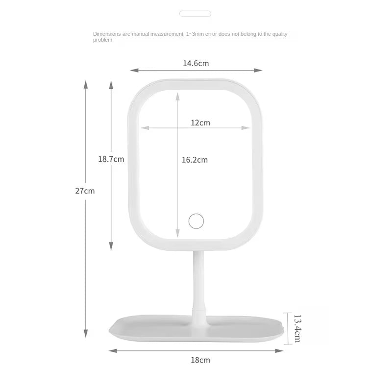 Niche Modern Desktop Vanity Mirror 3 Color Light LED Makeup Mirror Touching Mirror Women Bedroom Dressing Mirrors Home Decor
