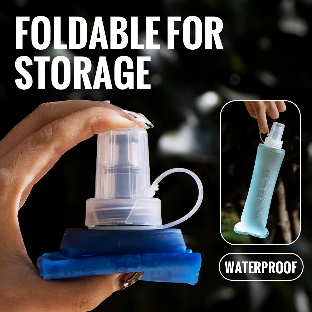 Folding Collapsible Water Bottle Running Water Bottle Soft Flask TPU Bpa-Free Camping Hiking Travel Folding Water Bottle