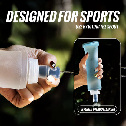 Folding Collapsible Water Bottle Running Water Bottle Soft Flask TPU Bpa-Free Camping Hiking Travel Folding Water Bottle