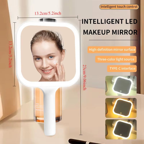 Niche Modern Desktop Vanity Mirror 3 Color Light LED Makeup Mirror Touching Mirror Women Bedroom Dressing Mirrors Home Decor